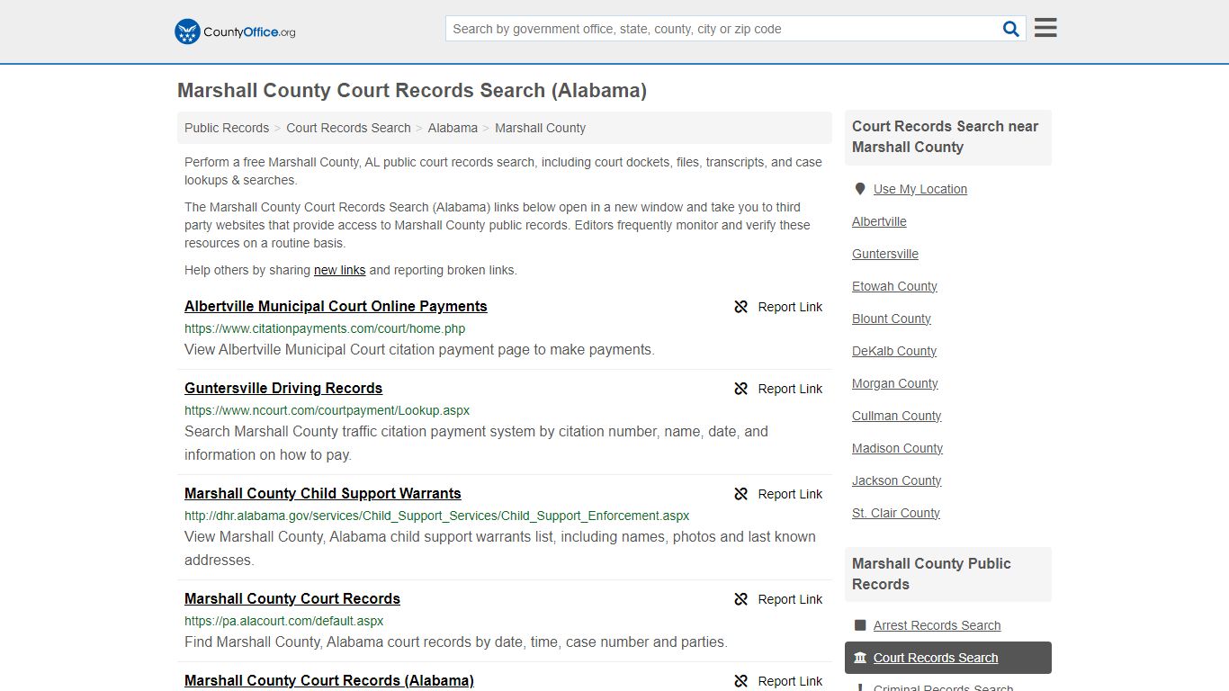 Court Records Search - Marshall County, AL (Adoptions, Criminal, Child ...